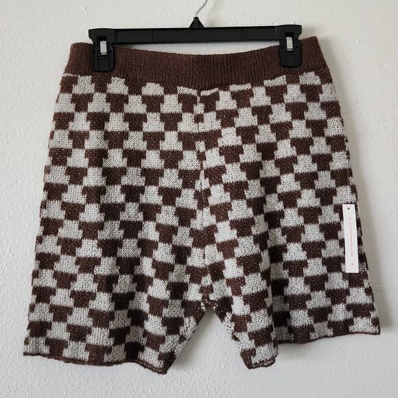Lisa Says Gah Lucinda Shorts in Vintage Rug Mocha High Rise Knit LSG - Picture 3 of 12